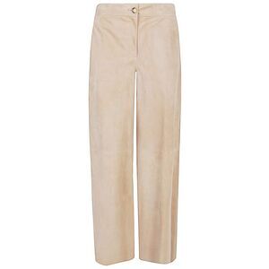 Via Masini 80 Women Suede Leather Trousers